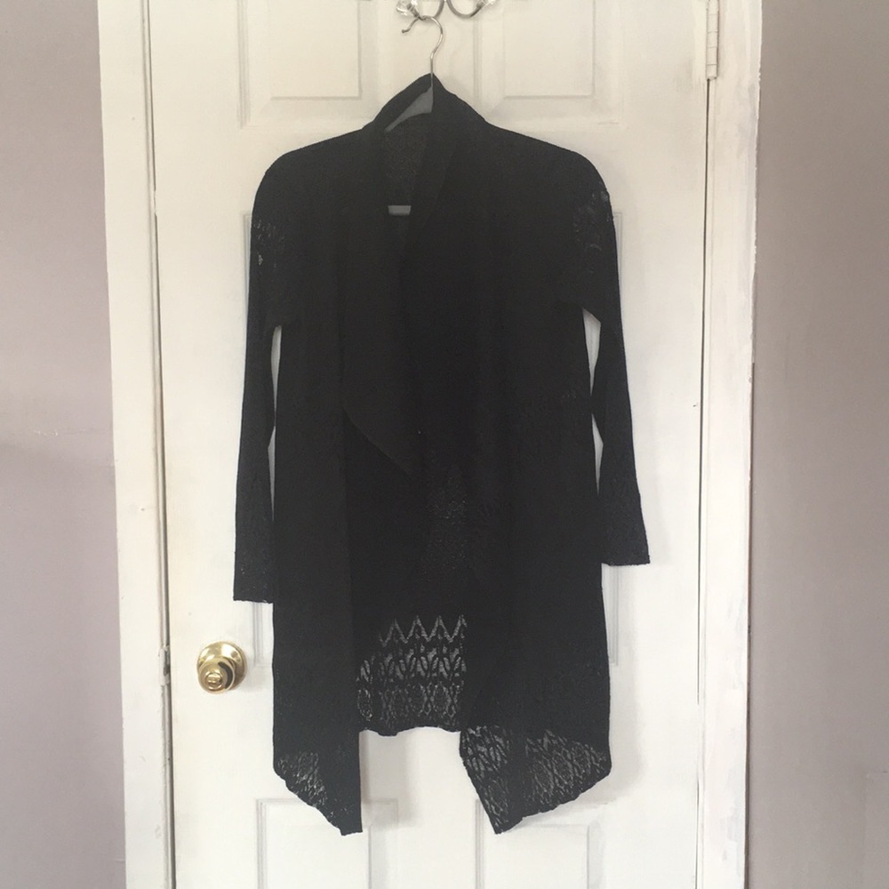 Black Dressy Cardigan beautiful mesh detail